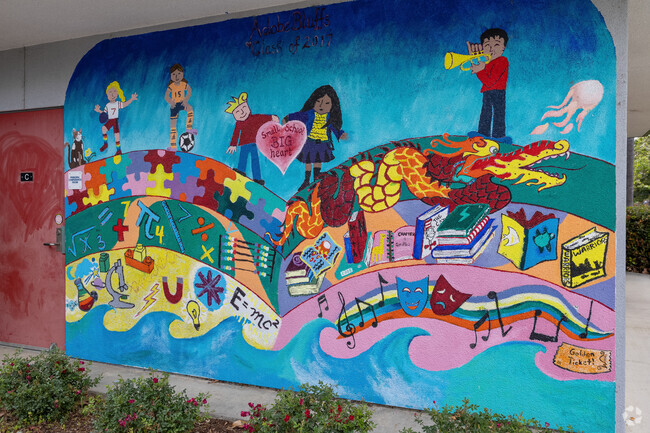 Color art welcomes students at Adobe Bluffs Elementary School in Rancho Penasquitos.