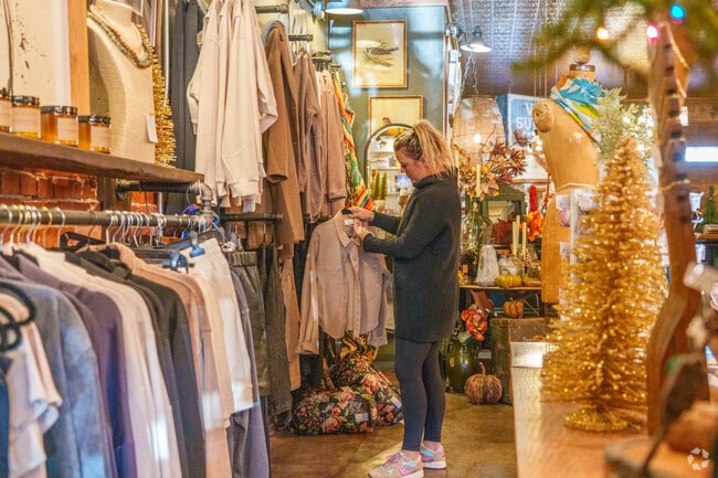 Brushy is next to many shopping establishments for residents to get their fix.