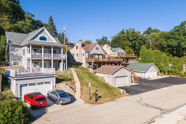 Traditional two-story homes line the streets in Bohners Lake.