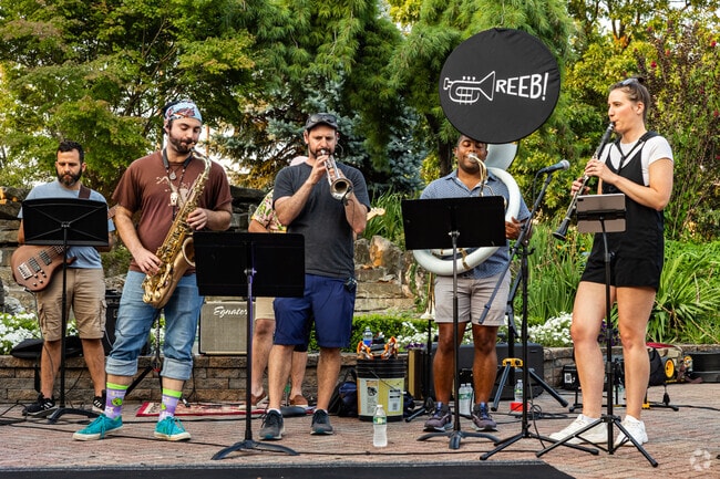 Real East End Brass puts on a spectacular performance at the Westbury Summer Concert Series.