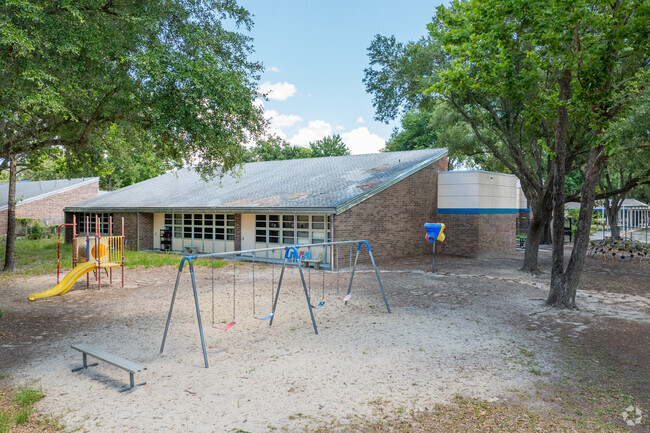 Younger students can play on the separate playground at Talbot Elementary School.