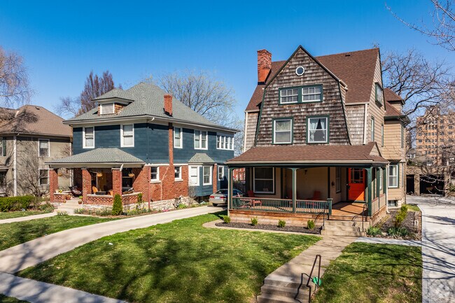 Westport has many brightly colored homes lining  the neighborhood streets.