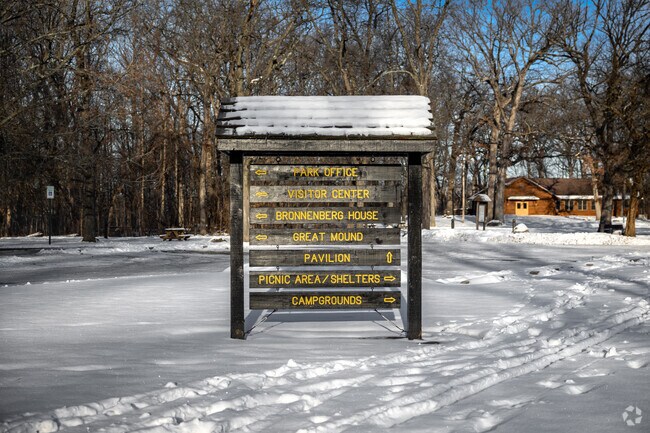 Mounds State Park in Anderson features earthworks built by the ancient Adena-Hopewell people, dating back to 160 B.C.