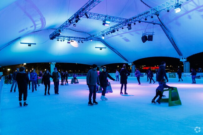 Ice skaters can enjoy a rink from January through March at Riverscape MetroPark.