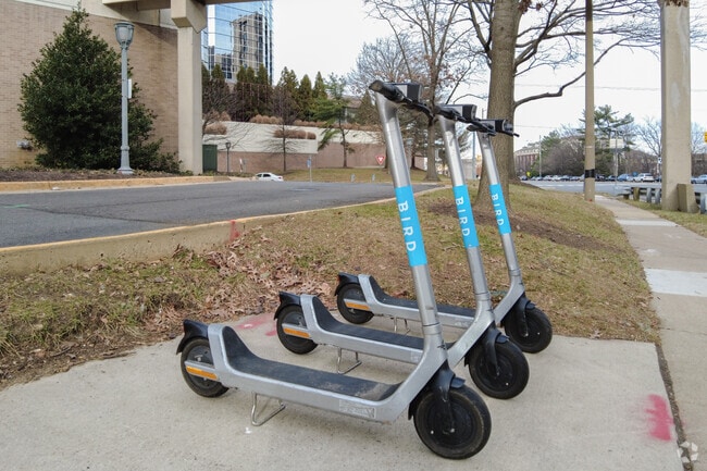 Residents of Bailey’s Crossroads often use scooters to get around town.