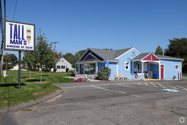 Tall Man's Ice Cream shop is a meeting place where locals can enjoy food and company.