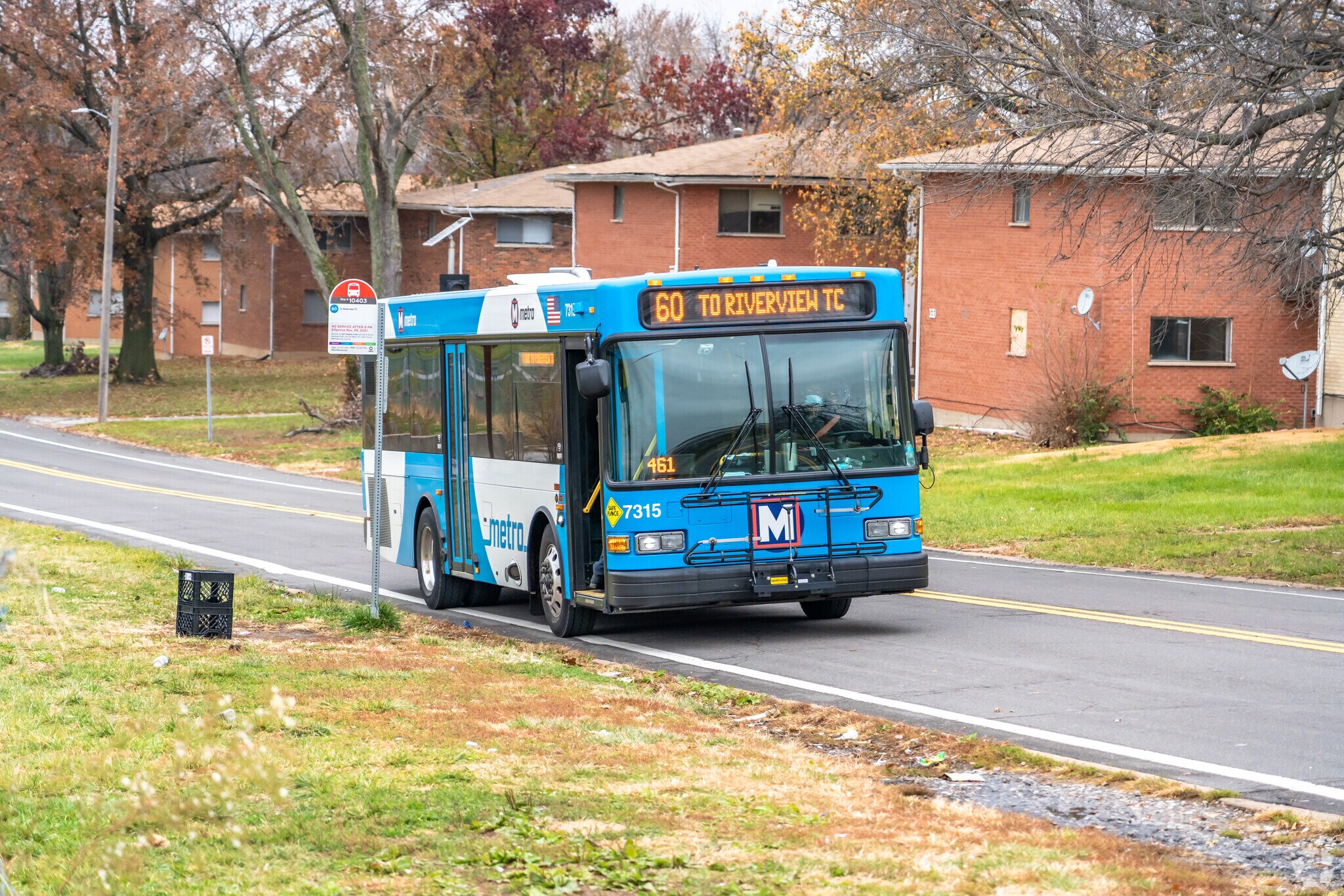 There are many bus stops for residents utilizing public transit in Glasgow Village.