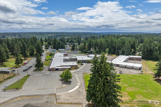 Aerial views of Orchard Heights Elementary School.