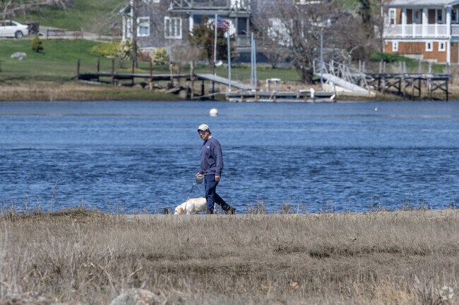 The shore is always near the South Swansea neighborhood is surrounded by water.
