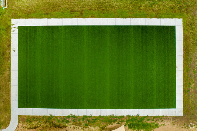 Vermillion Elementary School has a large turf area for outdoor recreation.