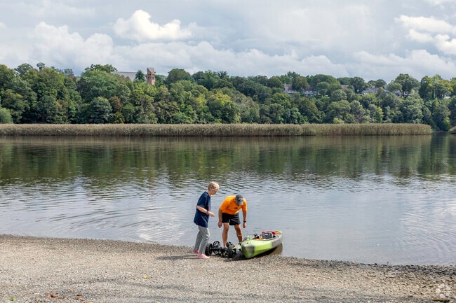 It's a beautiful day for a little kayaking on the Croton River in Croton-on-Hudson.
