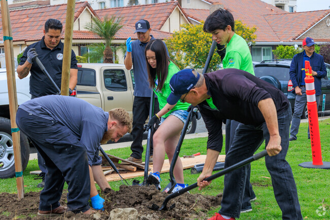 Digging in to plant a tree on Earth Day in Star View.