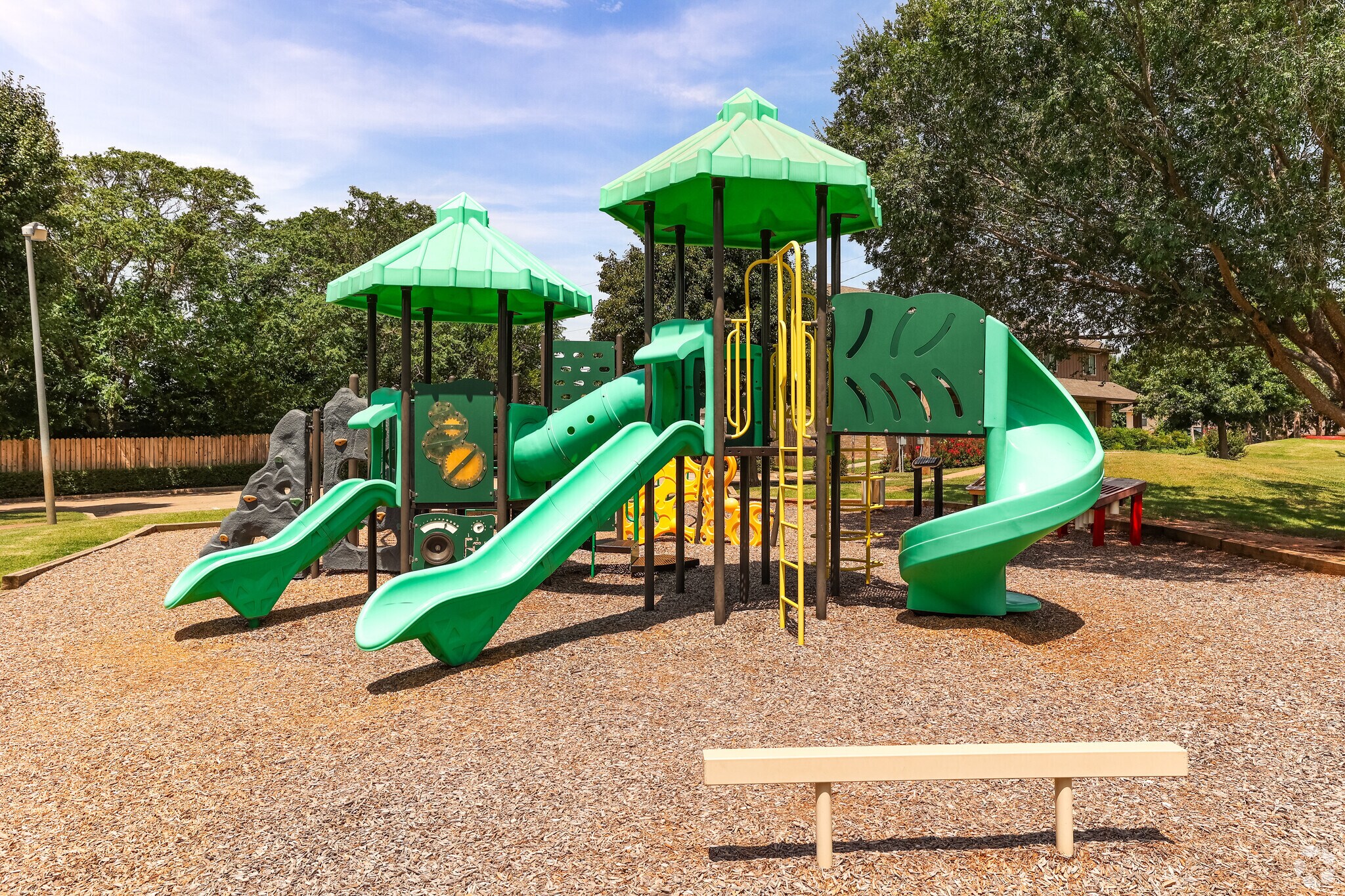 Johnson Park has tunnels and slides for children of all ages.