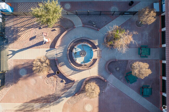 Between classes, kids attending Saint Matthew Catholic School can congregate in a courtyard.