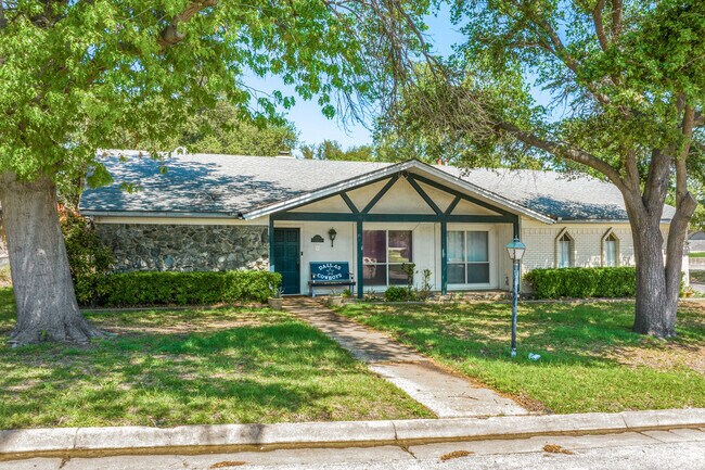 Single story ranchers next to Diamond Oaks Country Club Golf Course in Haltom City, TX.