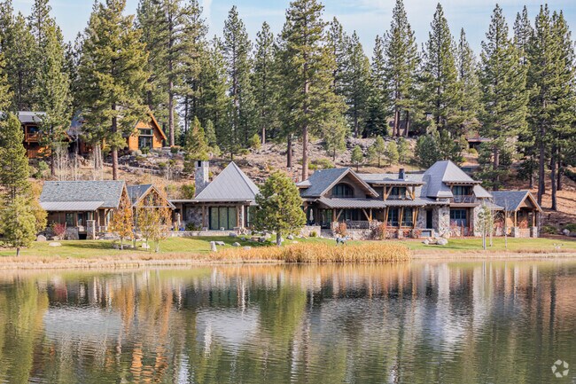 A lakefront estate with craftsman influence in one of South Truckee's homeowners associations.