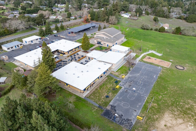 Hillcrest Middle School offers a sprawling campus when viewed from above.