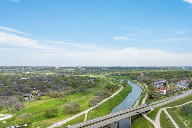The Trinity River runs along the outside of River Oaks and has tons of trail options.