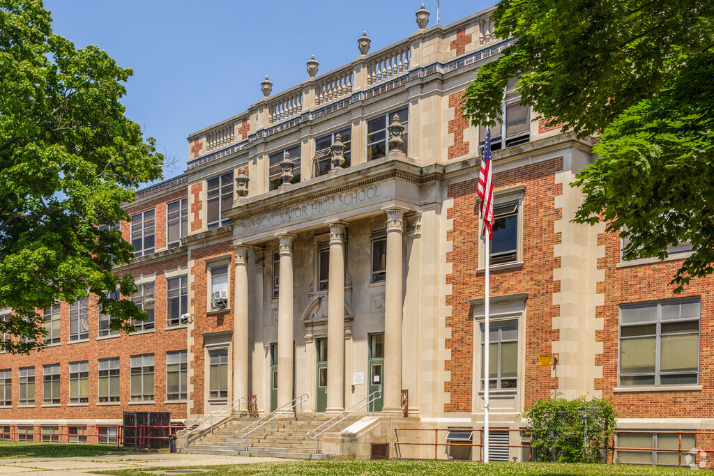 Bassick High School at 1181 Fairfield Ave, Bridgeport, CT 06605.