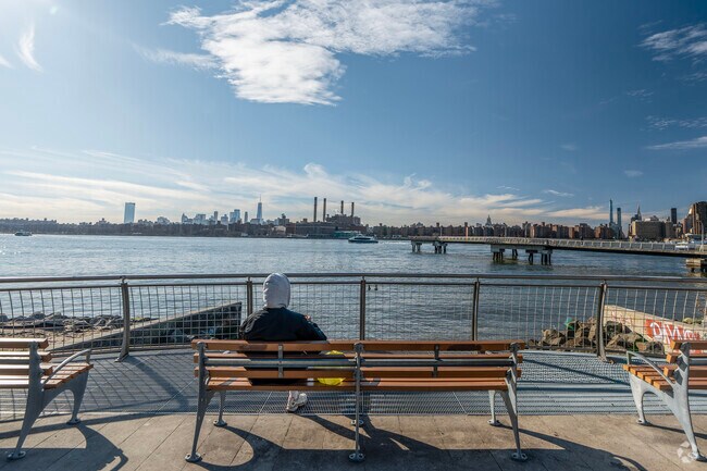 On the western edge, the waterfront esplanade of Transmitter Park was once home to WNYC radio.