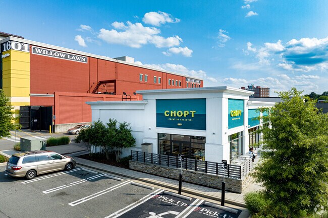 Willow Lawn shopping center has many stores and a Chopt restaurant located in Colonial Place.