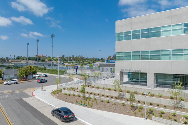 Crawford High School is secured with a campus fence.