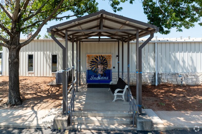 Lipan High School's logo proudly adorns the entrance, symbolizing school pride and community.