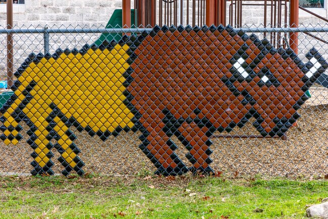 The buffalo is the mascot of Baranoff Elementary School.