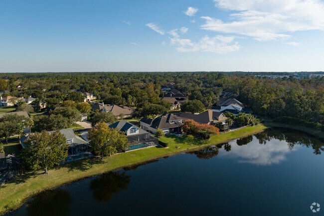 Many homes in Baymeadows East feature covered pool areas.