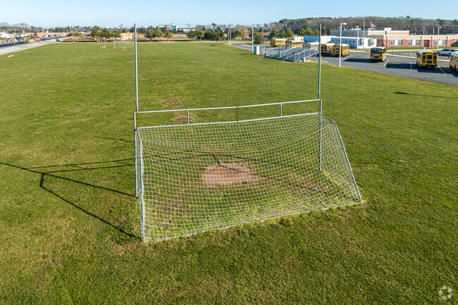 A multi-purpose field makes the most of limited space at Beacon Middle School.