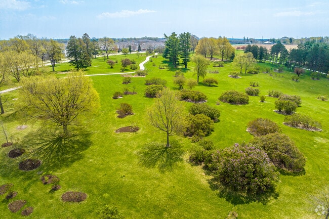 Residents of Bloomfield/Allen can stroll the lush hills of the Lilac Arboretum on the south side of Ewing Park.