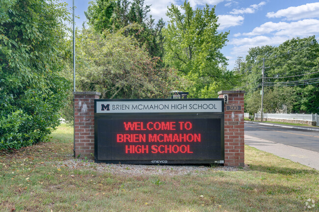 Brien Mcmahon High School is conveniently located on Highland Avenue in Norwalk.