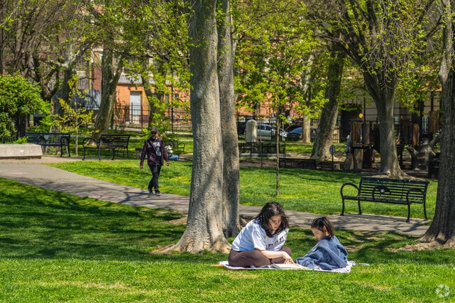 Penn Treaty Park is the perfect spot to set up a blanket under a tree for a picnic.