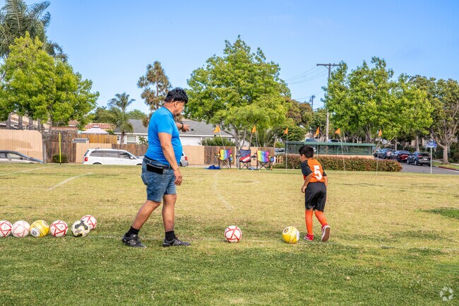 Youth sports teams practice at Vineyards Park in Oxnard, CA.