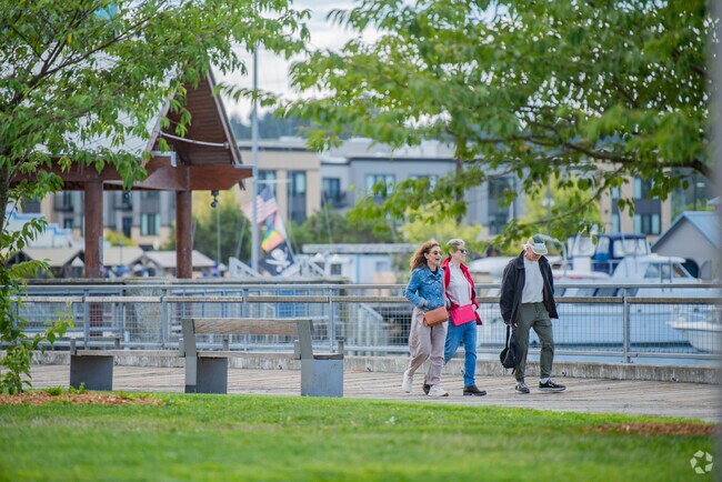 Walk along the West Bay with friends at Percival Landing near Indian Creek.