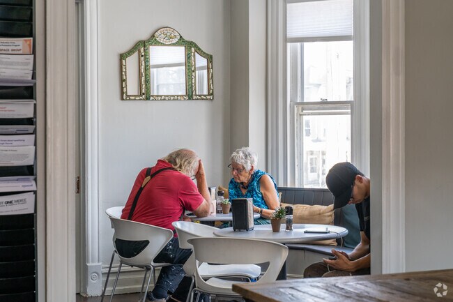 Cafe Esperanza in Greenwich is a popular gathering place among locals.