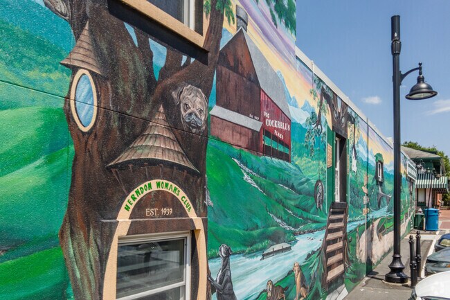 Murals show off the artistic talents and designs of the local artists in the Herndon, VA area.