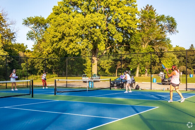 Get out to Island Park for a pickle ball match with your friends.