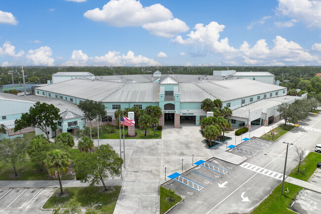 Aerial view of Royal Palm Beach High School.