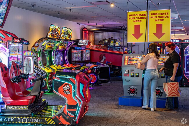 Jackson Hill locals enjoy arcade games at Heritage Mall in Albany, Oregon.