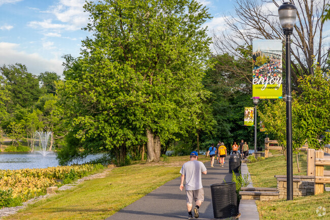Take a walk around the beautiful lake at Haddon Lake Park.