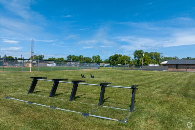 The football practice field at Jefferson Middle School in Saint Clair Shores is green.
