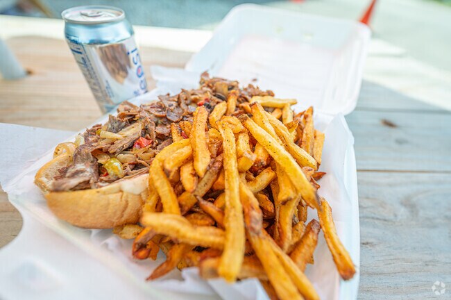 The Philly cheesesteak at Jackie M's and Son is a huge meal in Albion Acres.