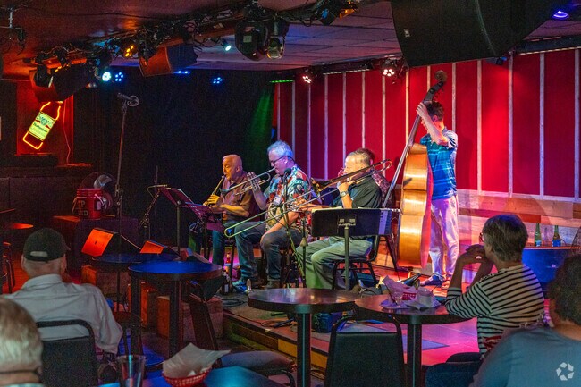 Musicians take to the stage at Rose Bowl Tavern for Jazz Jam near Historic East Urbana.