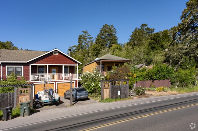 Mid-century cottages perch for views over Sir Francis Drake Blvd. in Inverness.