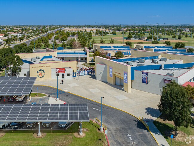 Students get ready for class at Patriot Elementary School in Bakersfield.