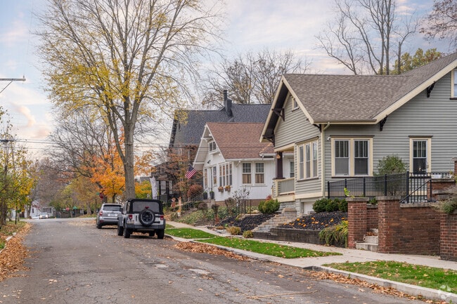 Rows of historic 1800's homes sit side by side near Downtown Valparaiso.