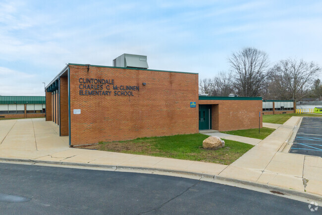 The main entrance at Charles C. McGlinnen School.