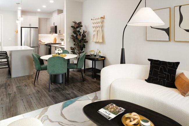 Living and dining area with hard surface flooring