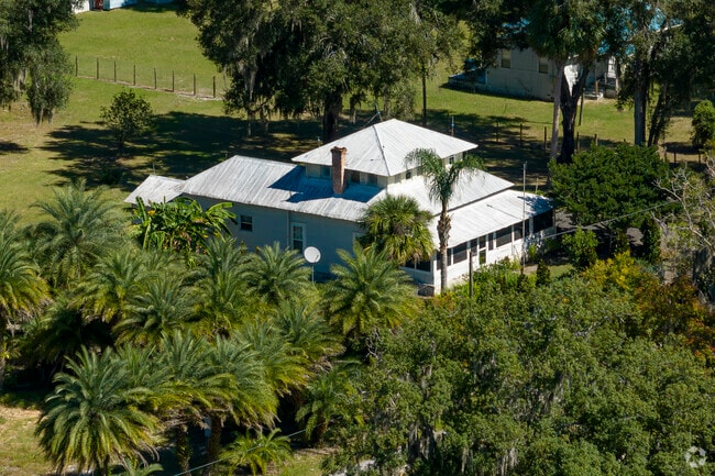 Lush mature trees surround this spacious home in Seville.